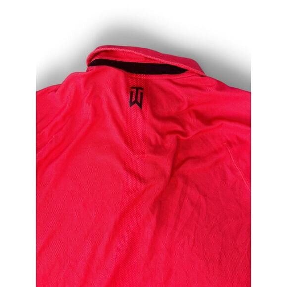 Nike ADV Tiger Woods Golf Pro Polo Shirt Top Dri Fit Red Size Medium - Picture 8 of 9